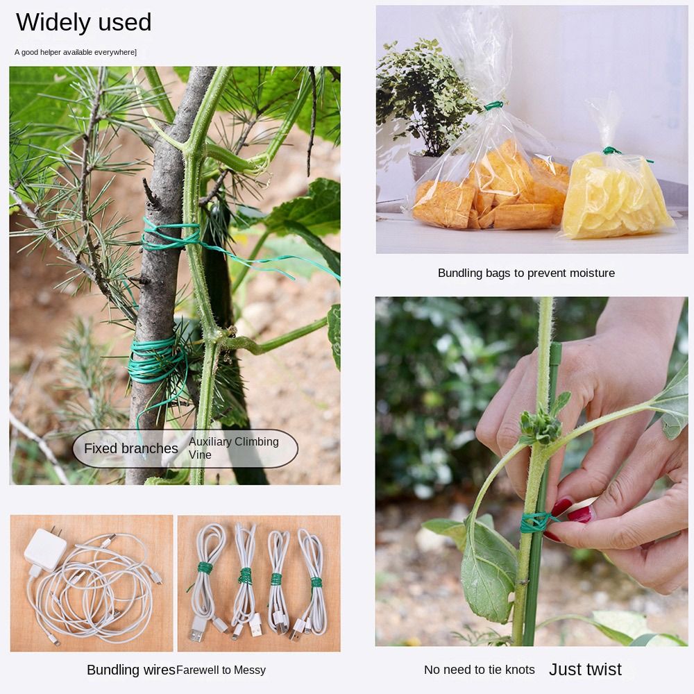 Garden Wire Twist Tie - 20/50/100m Garden Cable Ties Plant Climbing