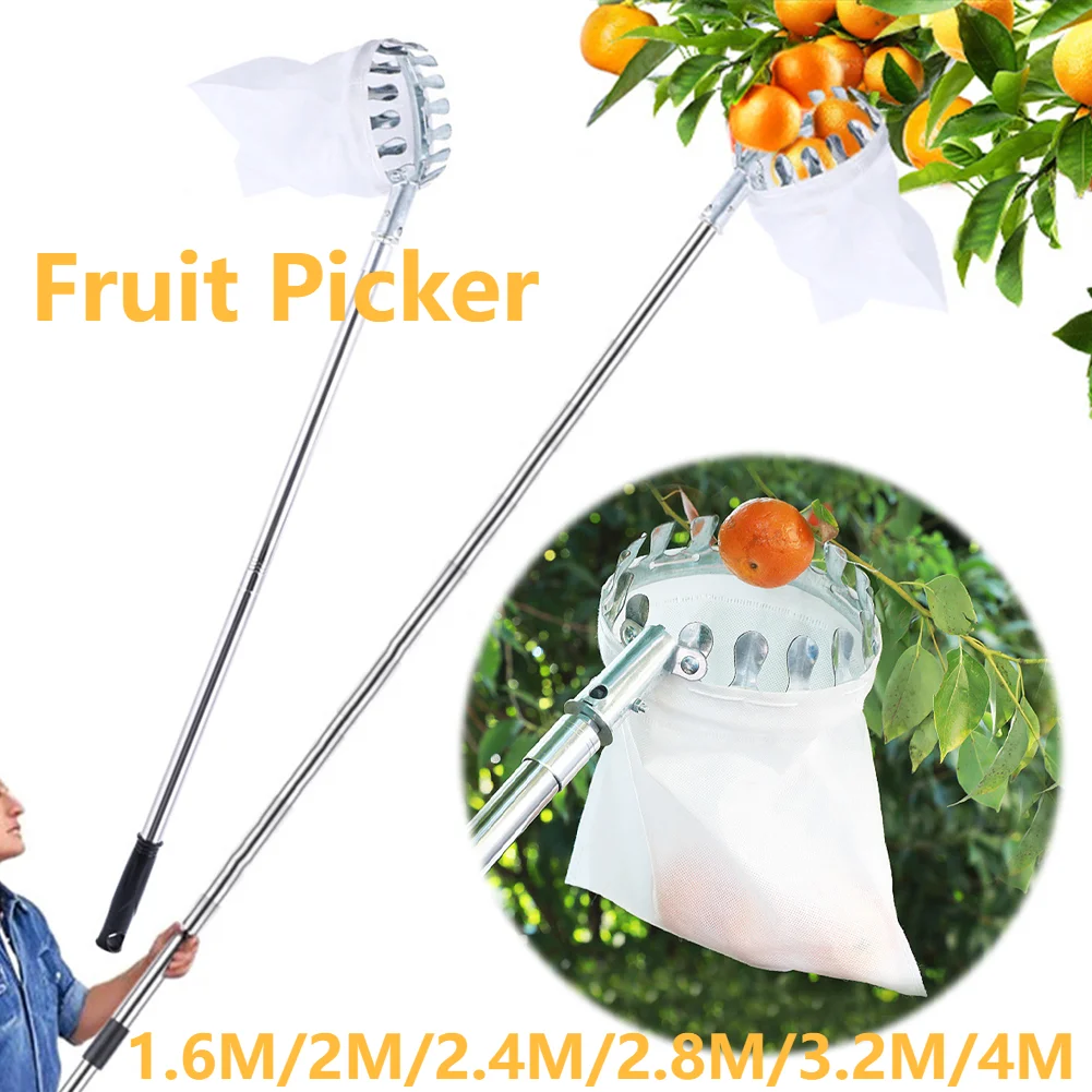 Gardening Tools Basket - 1.6-4M Fruit Picker Tool Metal Cherry