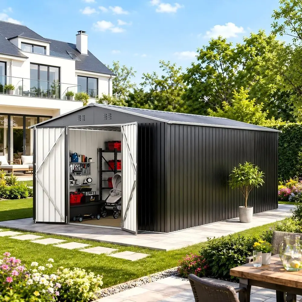 Durable Metal Outdoor Storage  - Gardening Tools Equipment 评论和价格