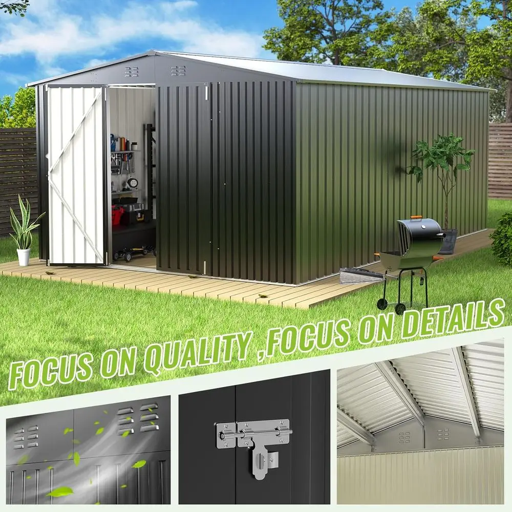 Durable Metal Outdoor Storage  - Gardening Tools Equipment 评论和价格