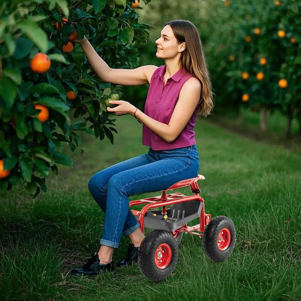 Adjustable Garden Cart with Sw - Gardening Tools Basket 评论和价格
