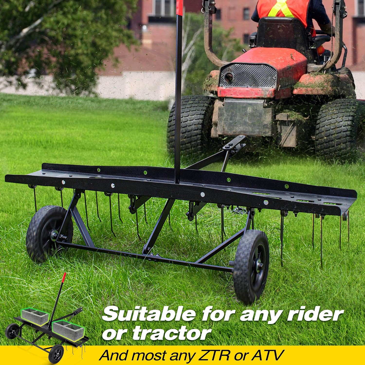 Tow Behind Lawn Dethatcher Rak - Gardening Tools Equipment 评论和价格