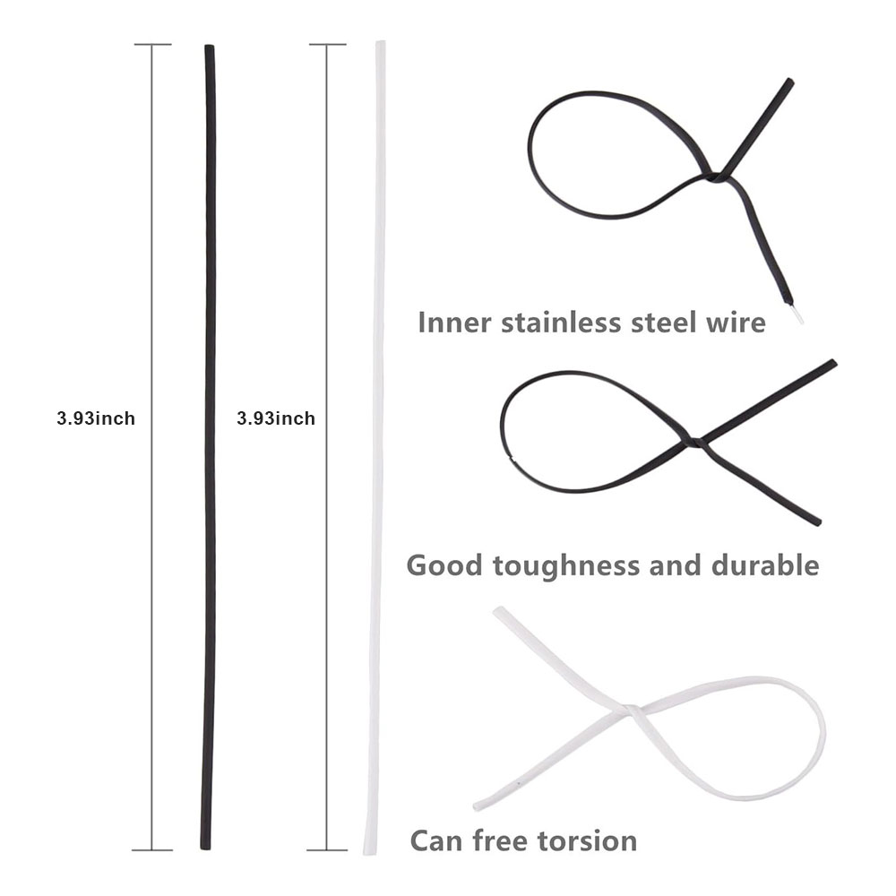 100Pcs Black White Gardening C - Garden Wire Twist Tie 评论和价格